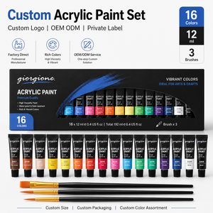 Giorgione Ready to Ship 16 Colors 12ml Acrylic <strong>Paints</strong> Support Customization Wholesale Factory Supply Artist Use Acrylic <strong>Paint</strong> - Product Image 1