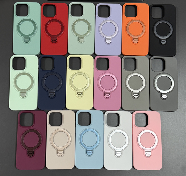 Cover for Xiaomi Poco F7/15T Pro/15T 360 Degree Rotata Ring Holder Solid Color Fashionable Shockproof PC+TPU Mobile Phone Case
