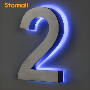 Solare 3D indirizzo pubblicitario segno numeri di casa impermeabile LED illuminato all'aperto segni di indirizzo con numeri di targa - Product Image 6