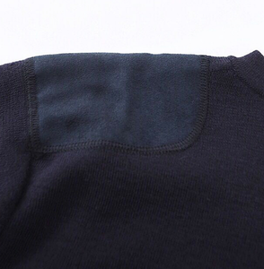 DFS0904 Pull tactique bleu marine foncé avec patch bleu marine pour les épaules et les coudes - Product Image 3