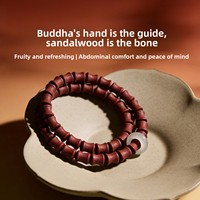 Pulsera de cuentas con fragancia natural de bergamota y cáscara de naranja, incienso tradicional hecho a mano, calmante y suavizante para el estómago.