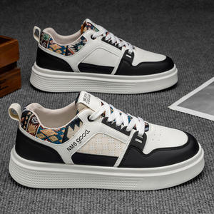 Chaussures pour hommes, nouvelles chaussures de sport décontractées en cuir blanc respirant, baskets décontractées tendance pour homme, chaussures de skate décontractées polyvalentes - Product Image 4