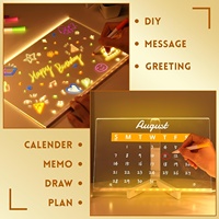 Nouveauté Stylo 3d créatif réinscriptible Cadeau vierge Veilleuse LED DIY avec babillard acrylique Décoration lumineuse de nouveau style