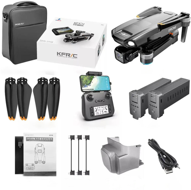 KF104 MAX 4K Drone with 3-Axis Gimbal Camera Obstacle Avoidance GPS Technology Remote Control Foldable Design Beginner-Friendly