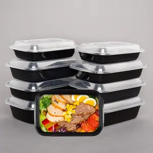 16 24 28 32 38oz 검정 흰색 식사 준비 식품 용기 식품용 전자 레인지 생분해 플라스틱 식품 용기