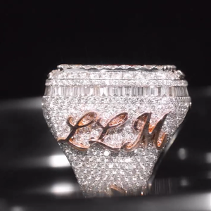 Popular Ice Diamond Hiphop Memorial <strong>Ring</strong> <strong>Blank</strong> Bling Iced Custom Champion Unisex Vvs Moissanite 925 Silver Diamond Photo <strong>Ring</strong> - Product Image 3