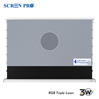 Écran de projection motorisé SCREEN PRO 3W pour home cinéma, gris acoustique, nouvelle arrivée 2026, avec télécommande et levage automatique au sol