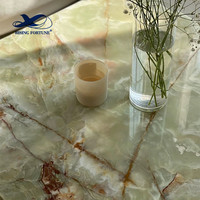 Plateau en marbre moderne direct d'usine dalle de marbre de table verte naturelle polie de salon onyx vert clair dessus de table basse à manger