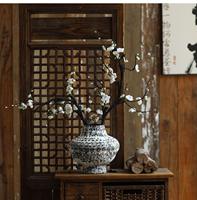 Vase d'aromathérapie en céramique émaillée peinte à la main Wabi Sabi Zen, petit vase de table, nouveau style rétro chinois, décoration pour la maison, l'hôtel, la maison d'hôtes