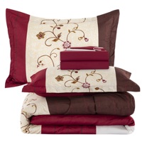 Ensemble de couette 7 pièces Lit dans un sac Ensemble de couette à imprimé dispersé avec draps, Ensemble de literie complet en microfibre douce pour toutes les saisons
