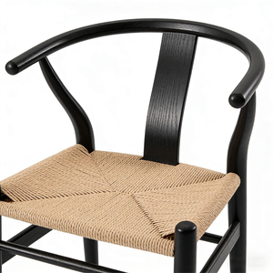 Silla de Comedor Moderna de Madera Maciza de Grado Comercial con Asiento de Cuerda Trenzada, Duradera para Restaurante, Hotel, Cafetería, Oficina, Cocina y Hogar - Product Image 4