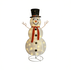 Pupazzo di Neve Natalizio LED di Lusso in Tessuto, 6 Piedi, Illuminazione Decorativa per Esterni, Decorazione Festiva - Product Image 1