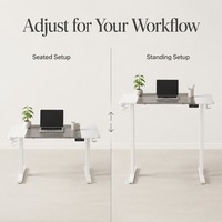 Bureau AOR blanc à grain de bois, silencieux, à mémoire de forme, réglable en hauteur, pour travail assis-debout, ordinateur de bureau, bureau d'apprentissage, vente en gros usine
