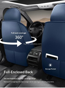 Fundas de Asiento de Cuero Universales Antideslizantes para 5 Plazas, Compatibles con <span class=keywords><strong>Hyundai</strong></span> Elantra, Tucson, <span class=keywords><strong>Kona</strong></span>, Venue, Resistentes a Arañazos, para Mejorar el Interior - Product Image 5