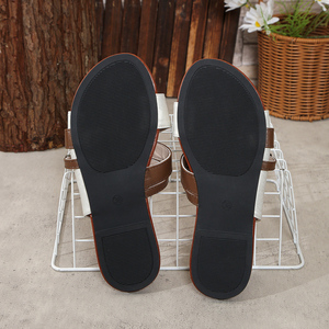 BY024 sandali piatti alla moda romanico colore bloccato fibbia della cintura scarpe nuovo prodotto 36-43 grandi dimensioni fabbrica diretta - Product Image 6