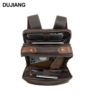 Dujiang Men's Retro <b>Backpack</b> <b>Brown</b> 20L Casual Business <b>Backpack</b> - Product Image 2