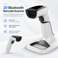Lecteur de codes-barres sans fil portable 1D 2D en gros, lecteur de codes QR 2.4G USB pour TPV, commerce de détail, entrepôt, restaurant