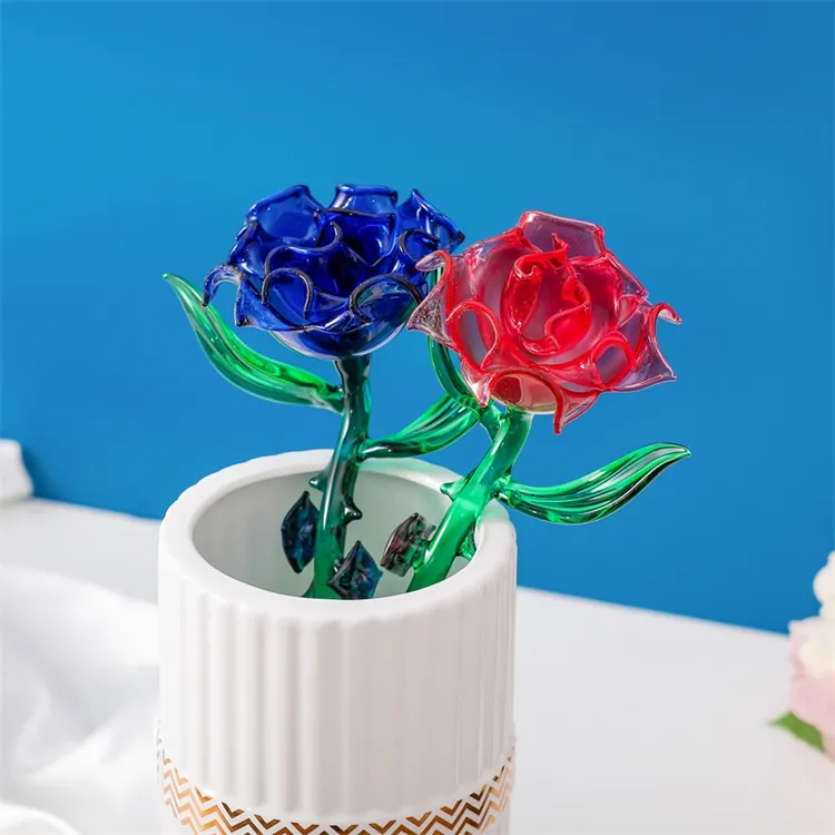 רוב פופולרי קישוט מלאכות קישוטי זכוכית עלה פרח עבור מתנות