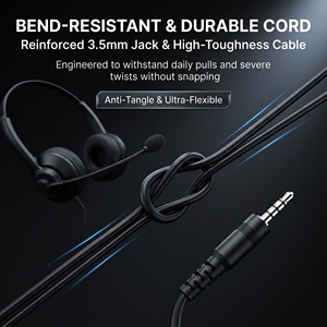 Auriculares con Cable con Conector de 3.5mm, Control Integrado, Llamadas HD y Cancelación de Ruido, Auriculares Telefónicos para Call Center, Online - Product Image 6