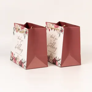 2024 Hot Sale Floral Gift Paper Bag Custom Logo Offset Printing Shopping Bags For Clothes