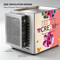 Machine commerciale à rouleaux de crème glacée frite, double cuve, en acier inoxydable 304, congélation rapide pour production à haut volume