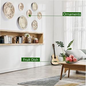 Etagere in canna cinese, decorazioni murali, tappeto rotondo, vaso da parete, per parete decorata, angeli, macramè, corona, cornice, camera da letto - Product Image 4