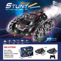 Voiture télécommandée RC 2.4G 4x4 tout-terrain avec rotation à 360 degrés, fonctions de drift et cascades, contrôle gestuel et pulvérisation de lumière