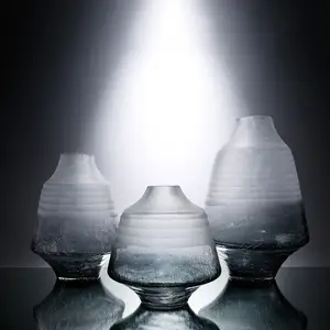 现代彩色透明水晶玻璃摆件简约花瓶装饰