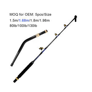Canna da traina per la <span class=keywords><strong>pesca</strong></span> al tonno in mare profondo, per la <span class=keywords><strong>pesca</strong></span> di grossa selvaggina, 80lb 100lb 130lb, con punta girevole e impugnatura curva - Product Image 3