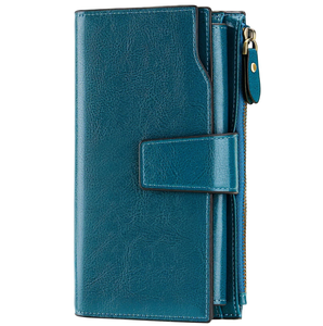 Vintage Long Women's <b>Wallet</b> PU Leather Multi <b>Card</b> Clutch Purse Zipper Coin Holder for Daily Use - Product Image 1