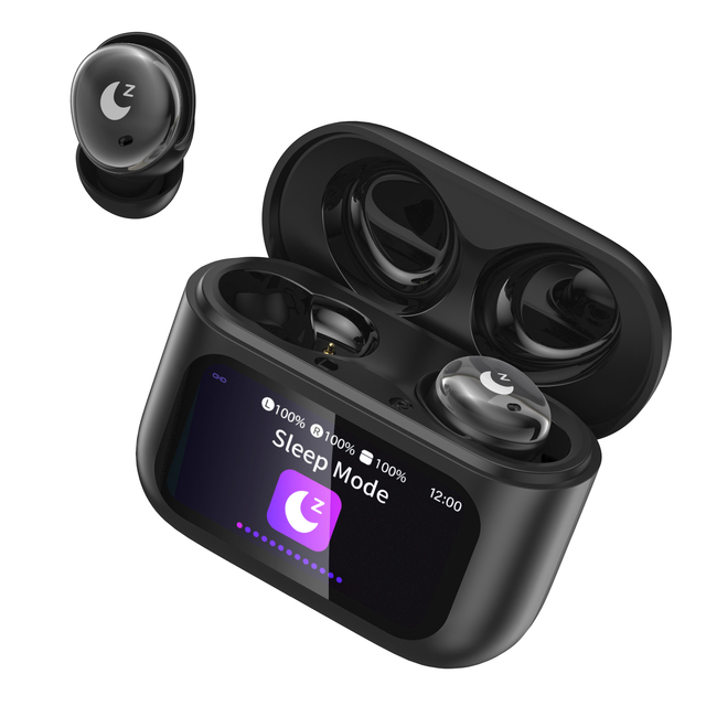 Huien HE-029G ANC+ENC Noise Cancelling Sleep Earbuds with LED Indicator IPX4 Waterproof 20+ Hours Battery Life for Side Sleepers