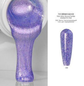 Muestra Gratuita de Fábrica OEM, 8 Colores, Extensión de Uñas UV, Misty <span class=keywords><strong>Glimmer</strong></span> Builder, SIN HEMA ni TPO - Product Image 6