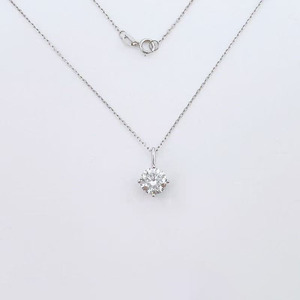 Collier pendentif en or blanc 18 carats avec diamant de laboratoire pour femme, <span class=keywords><strong>solitaire</strong></span> rond à 4 griffes, réglable, bijoux fins et tendance - Product Image 1