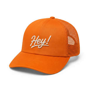 Gorra Trucker Personalizada al por Mayor con Bordado 3D, Malla Naranja, Perfil Alto, 5 Paneles, Visera Curva, Alta Calidad para Hombres y Mujeres - Product Image 2