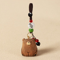 Porte-clés ours fait main haut de gamme, bijou mignon, pendentif de sac à dos apaisant, petit cadeau pour couple, ornements