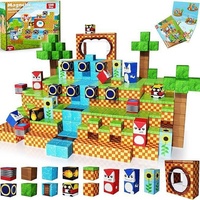Ensemble de blocs de construction en plastique ABS de 40 pièces, modèle animaux et nature, jouet de construction transfrontalier MC My Magnetic Blocks World Z39-88
