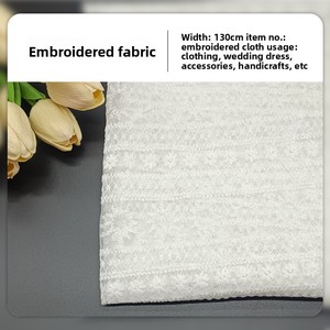 Erkoumi Vente Chaude <span class=keywords><strong>Blanc</strong></span> Brodé Garniture Dentelle Tissu pour Luxe Boubou Robes Robe De Soirée De Mariage Accessoires De Mariée - Product Image 2