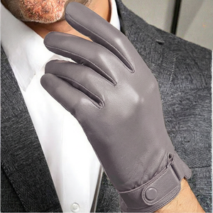 Guantes de Cuero Marrón para Hombre, Diseño Sencillo, Térmicos, para Uso Profesional, Estilo Invernal - Product Image 5