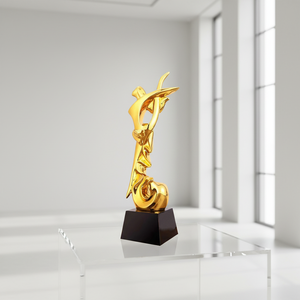 Trofeo in Cristallo K9 Inciso con Logo Personalizzato, Placcato in Oro, Artigianale, Stile Sportivo Moderno, Vendita all'Ingrosso - Product Image 6