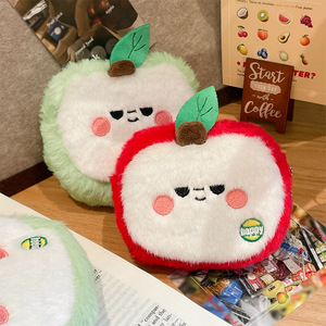 Monedero <span class=keywords><strong>de</strong></span> Manzana Verde Adorable, Bolsa <span class=keywords><strong>de</strong></span> Peluche Unisex para Tarjetas, Auriculares, Lápiz Labial, Artículos Varios, Colgante para Llavero, 11cm - Product Image 1