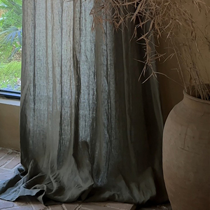 홈 오피스 카페 및 거실 사용을 위해 사용자 정의 가능한 100% 린넨 얇은 명주 그물 커튼 - Product Image 1