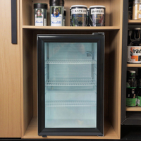 Réfrigérateur portable 59L à porte française, refroidisseur de boissons et de chocolat pour voiture et hôtel, mini-réfrigérateur alimenté par batterie