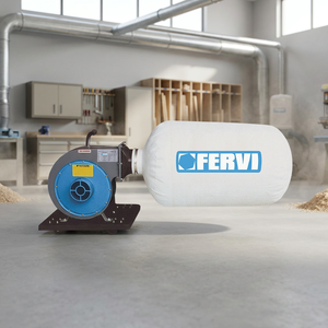 Colector de Polvo Portátil FERVI con Flujo de Aire de 830 M/h y Motor de 0.75kW para Aspiración - Product Image 2