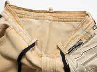 Pantalon ample beige personnalisé à volants pour hommes, streetwear élégant, denim, jeans pour hommes