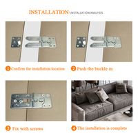Connecteur de canapé modulaire, clip/attache de fixation pour meubles, charnière de canapé réglable, attache de charnière à bouche de crocodile, support de base
