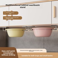 Support mural multifonctionnel en acier inoxydable sans perçage pour salle de bain, crochet de lavabo non pliable, étagère de rangement pour douche, simple