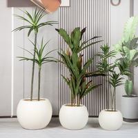 Pot de Fleurs Décoratif Sphérique Grand Format en Plastique Effet Roche à Poser au Sol, Vente en Gros Usine