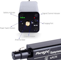 Pknight EasyNode Plus 2.4G WiFi DMX512 Node avec batterie intégrée 16H ArtNet SACN LED Corps en cuivre Blanc neutre 4100K Contrôle par application