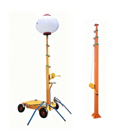 Poteau télescopique à manivelle de 4m/5m pour lampe à ballon 1KW avec chariot