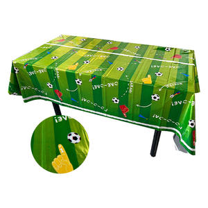 Mantel Desechable Verde con Temática de Fútbol al por Mayor, con Rayas de Campo de Fútbol, para Fiesta de Cumpleaños de Niños, Evento al Aire Libre Individual - Product Image 3